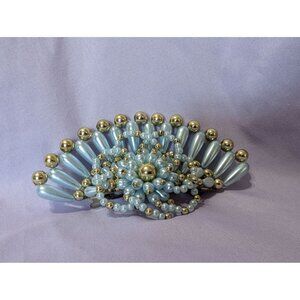 Vintage & Gold Beaded Hair Clip Barrette